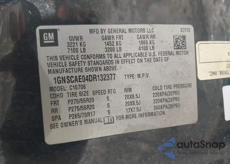 2013 Chevrolet Tahoe Ls from USA, damaged, VIN 1GNSCAE04DR132377